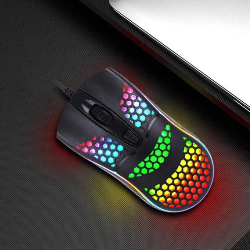 High Precision USB Wire RGB LED Optical Gamer Mouse for Gaming, Customizable Lighting, Durable Ergonomic Design