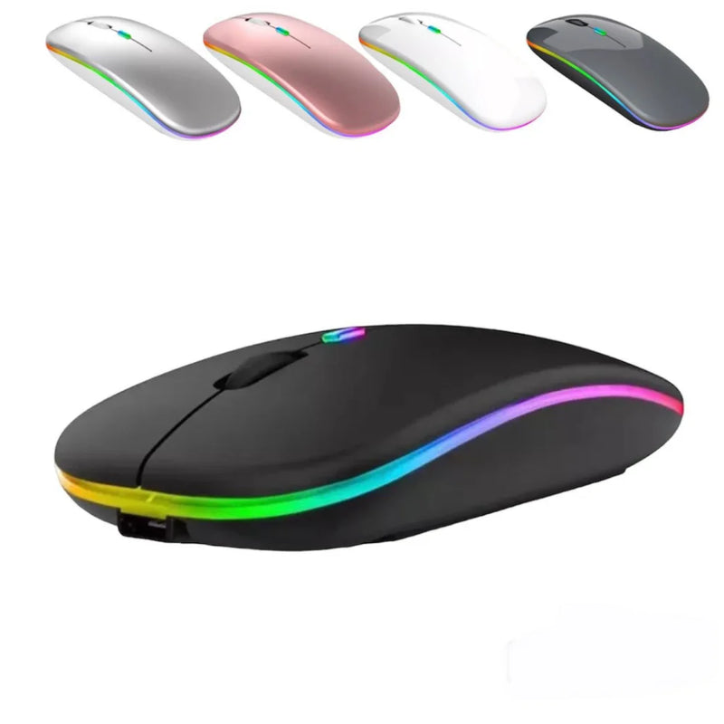 Mouse Wireless Recarregável Led Rgb 2.4 Ghz Sem Fio